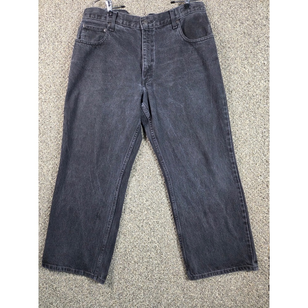 Arizona Relaxed Fit Jeans Mens 38x29 Black Denim Western Street Work Wear 0492